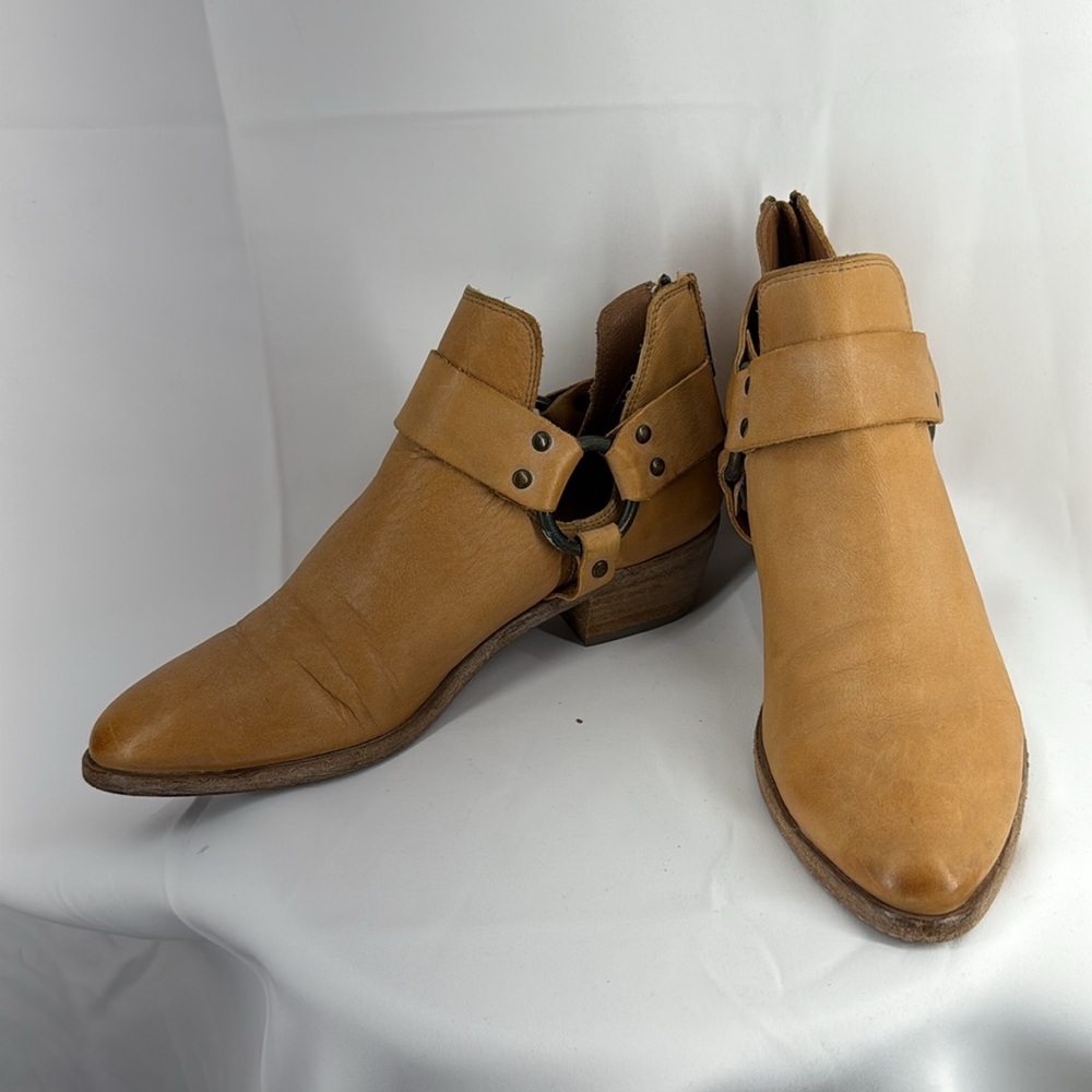 Frye - Tan Leather Ray Harness Booties - Size
8.5